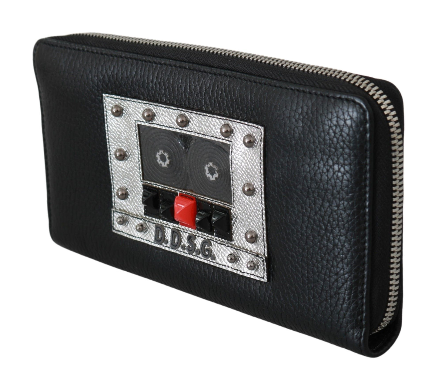 Dolce & Gabbana Elegant Black Leather Zip Continental Wallet Dolce & Gabbana