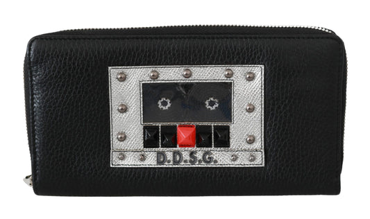 Dolce & Gabbana Elegant Black Leather Zip Continental Wallet Dolce & Gabbana