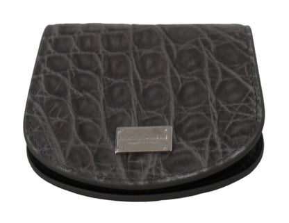 Dolce & Gabbana Exotic Gray Leather Condom Case Wallet Dolce & Gabbana