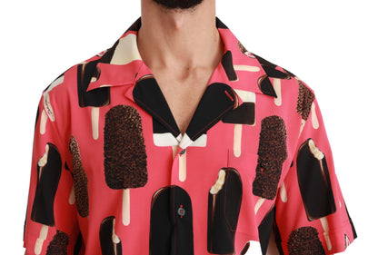 Dolce & Gabbana Elegant Silk Blend Ice-Cream Print Shirt Dolce & Gabbana