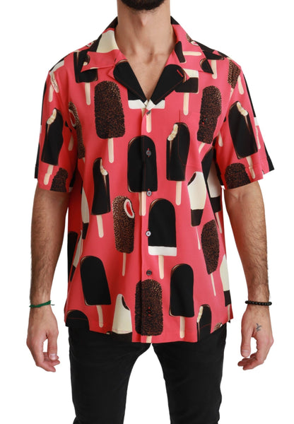 Dolce & Gabbana Elegant Silk Blend Ice-Cream Print Shirt Dolce & Gabbana