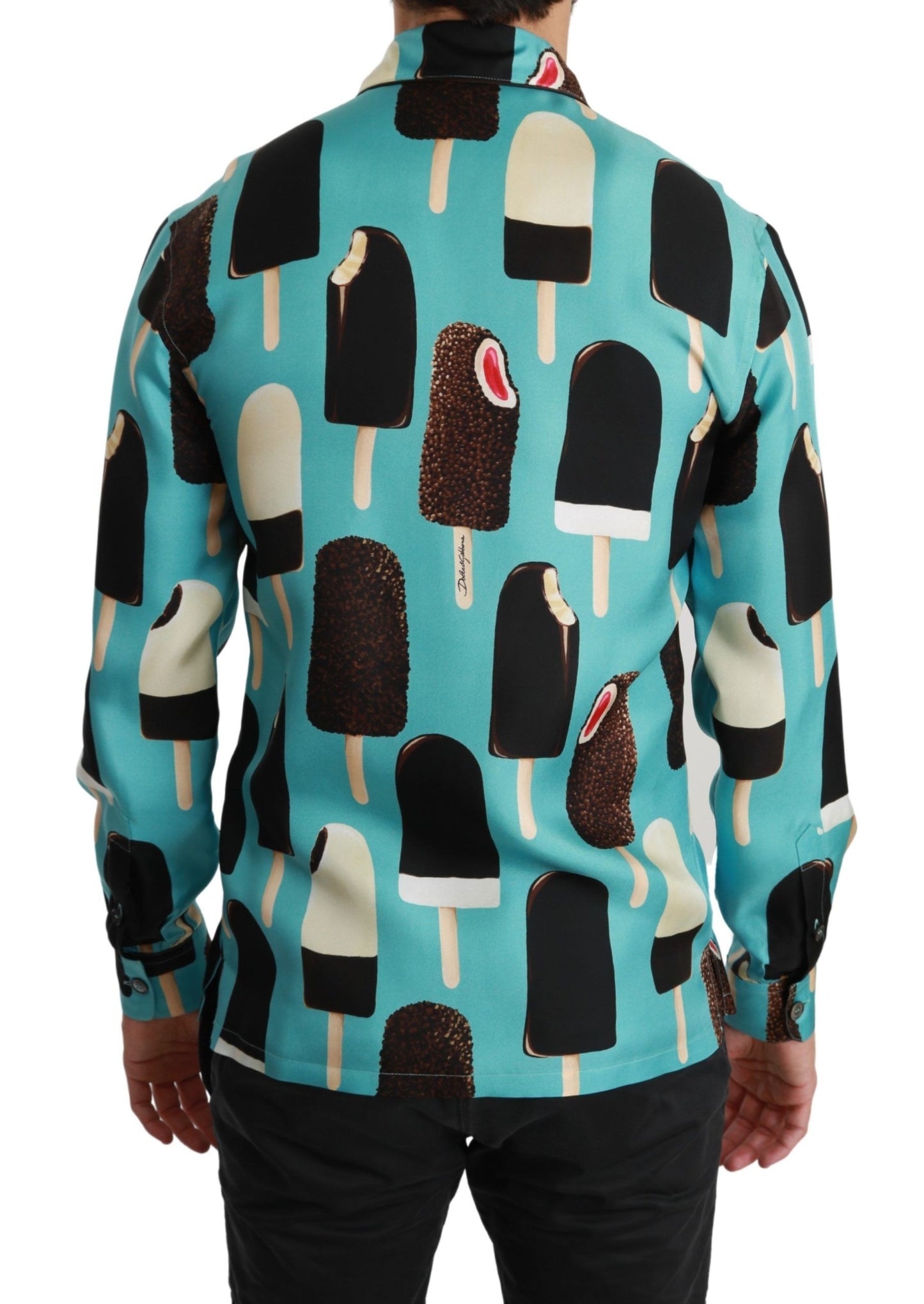 Dolce & Gabbana Exclusive Silk Blend Ice-Cream Print Shirt Dolce & Gabbana