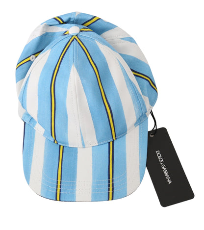 Dolce & Gabbana Chic Stripe Cotton Baseball Cap Dolce & Gabbana