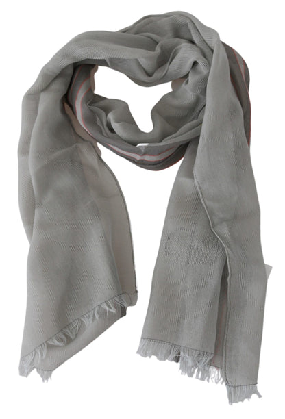 Costume National Elegant Gray Cotton Men's Scarf Costume National