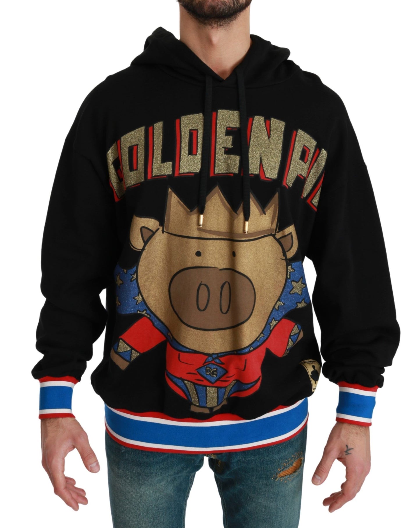 Dolce & Gabbana Elegant Hooded Pullover With Regal Motif Dolce & Gabbana