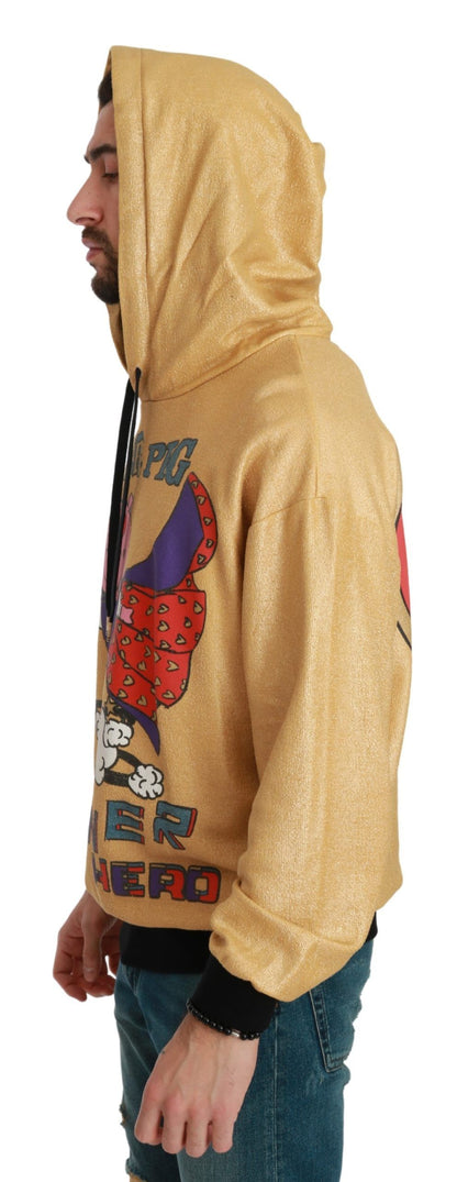 Dolce & Gabbana Exquisite Gold Hooded Cotton Sweater Dolce & Gabbana