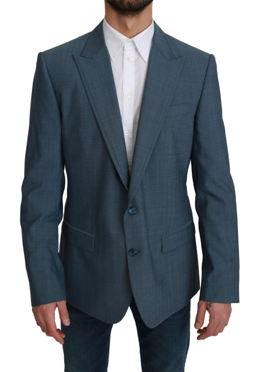 Dolce & Gabbana Elegant Light Blue Slim Fit Blazer Dolce & Gabbana