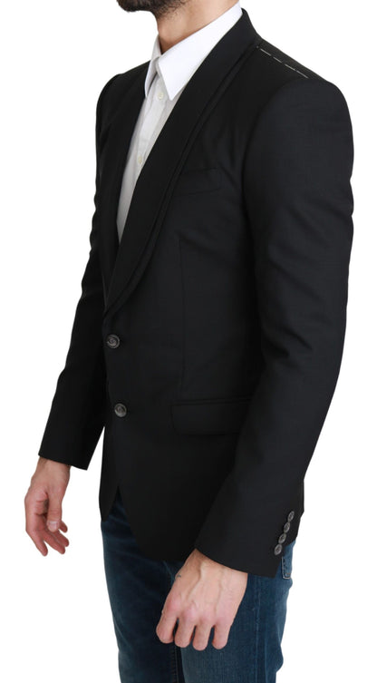 Dolce & Gabbana Elegant Black Virgin Wool Formal Blazer Dolce & Gabbana