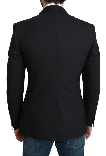 Dolce & Gabbana Elegant Black Virgin Wool Formal Blazer Dolce & Gabbana