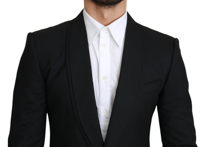 Dolce & Gabbana Elegant Black Virgin Wool Formal Blazer Dolce & Gabbana