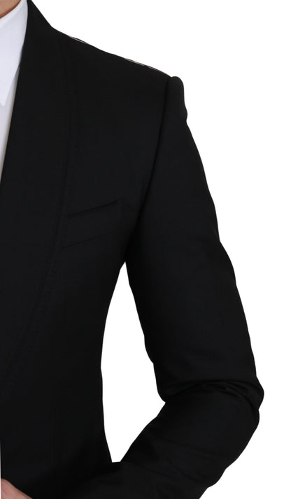 Dolce & Gabbana Elegant Black Virgin Wool Formal Blazer Dolce & Gabbana