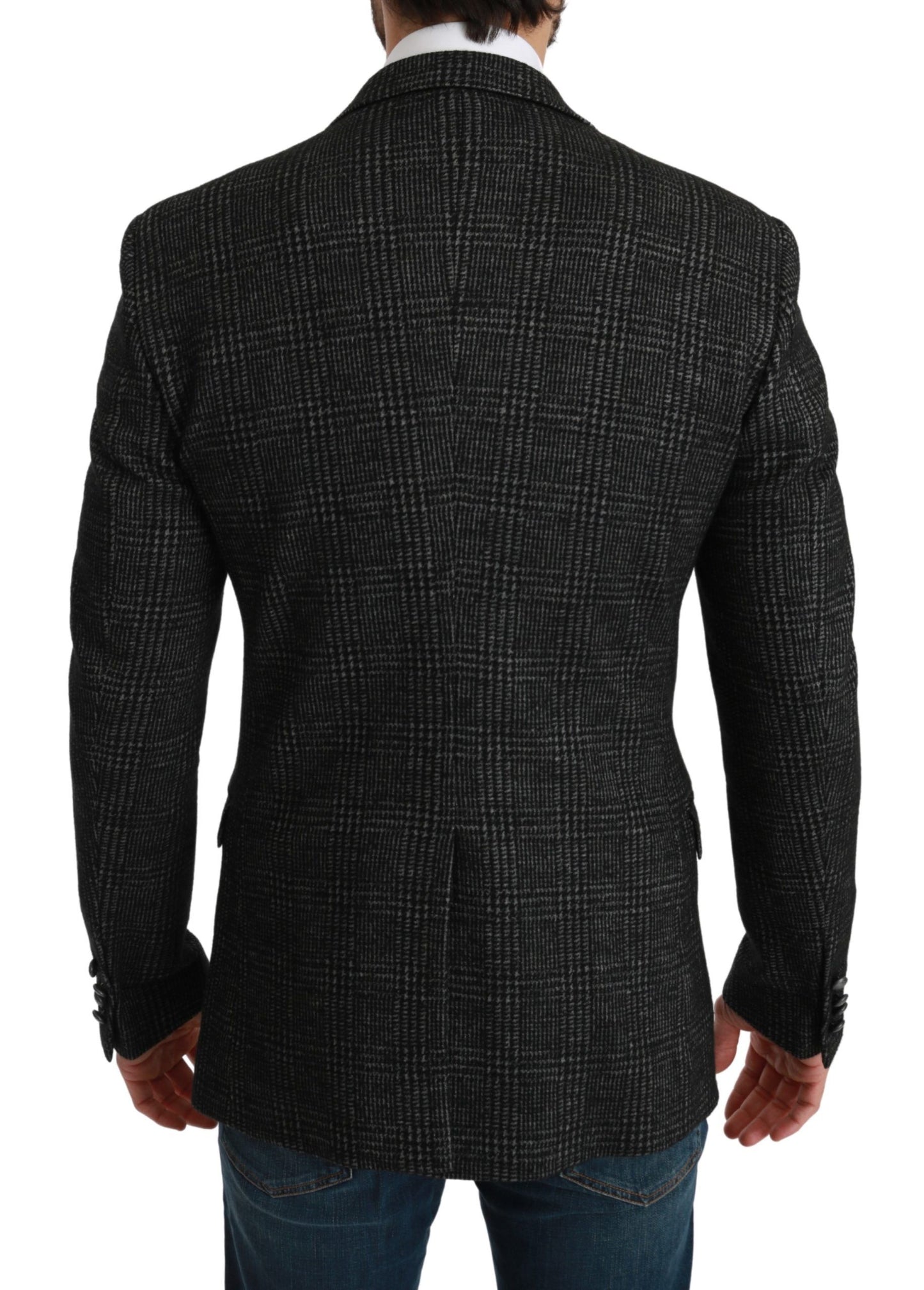 Dolce & Gabbana Elegant Gray Plaid Slim Fit Blazer Dolce & Gabbana