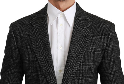 Dolce & Gabbana Elegant Gray Plaid Slim Fit Blazer Dolce & Gabbana