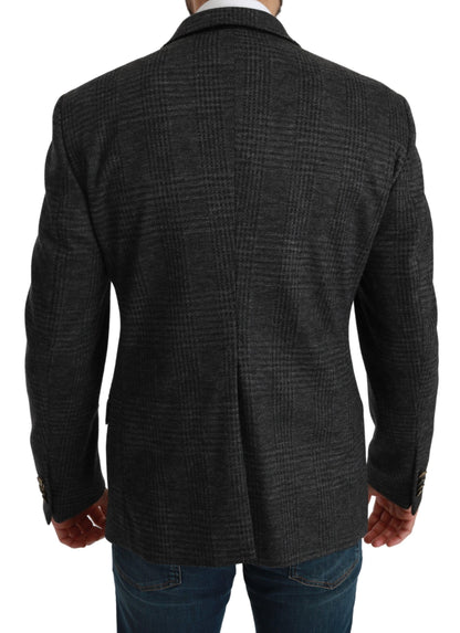 Dolce & Gabbana Elegant Gray Plaid Virgin Wool Blazer Dolce & Gabbana