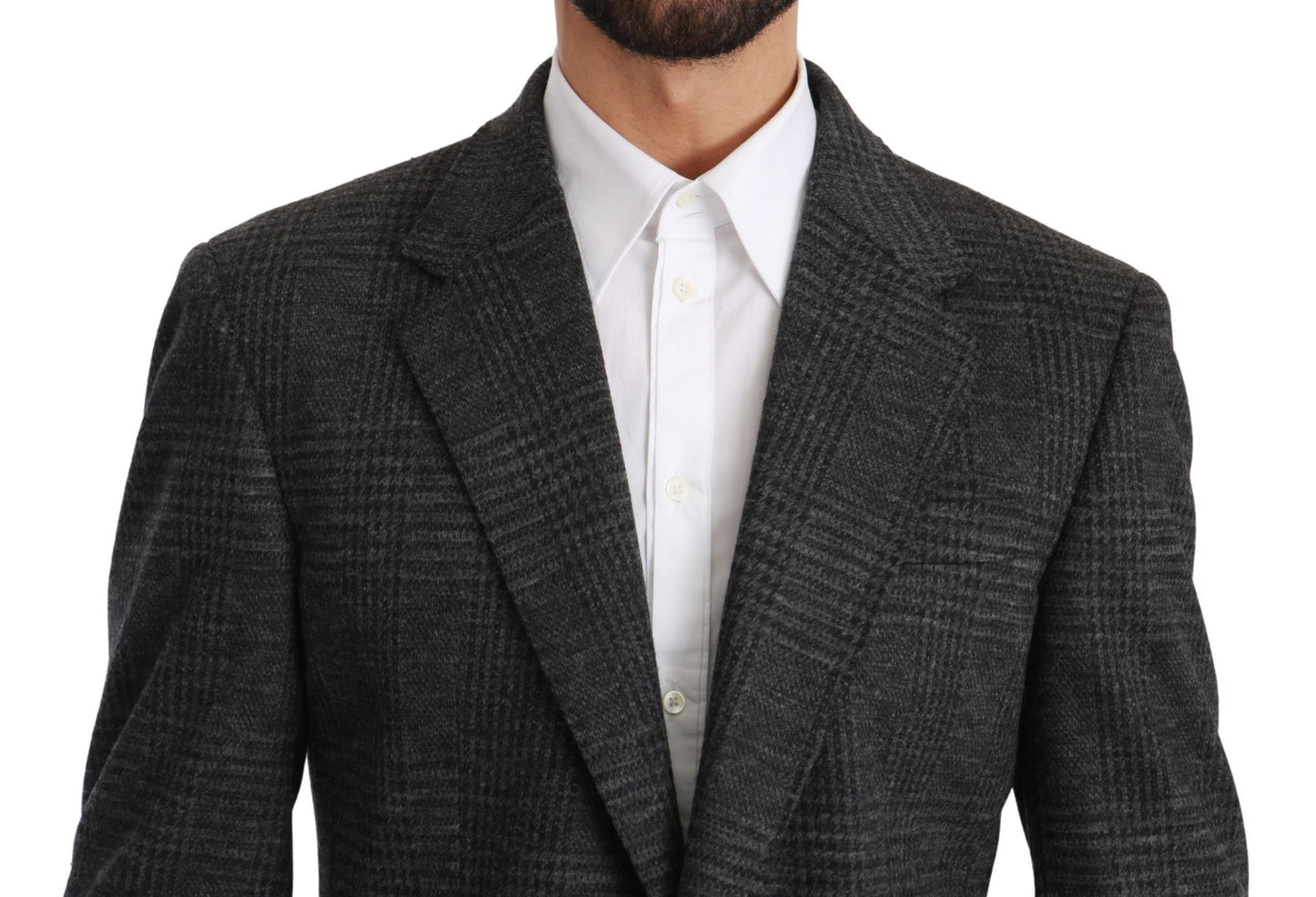 Dolce & Gabbana Elegant Gray Plaid Virgin Wool Blazer Dolce & Gabbana