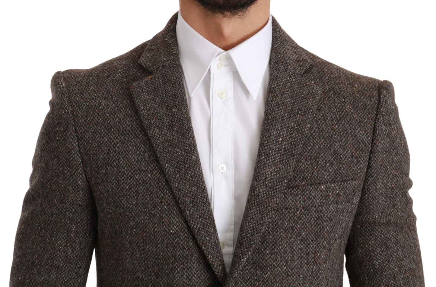 Dolce & Gabbana Elegant Brown Slim Fit Wool Blend Blazer Dolce & Gabbana