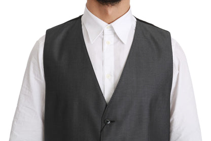 Dolce & Gabbana Elegant Gray Wool Blend Dress Vest Dolce & Gabbana