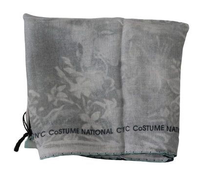 Costume National Elegant Gray Silk Scarf for Women Costume National