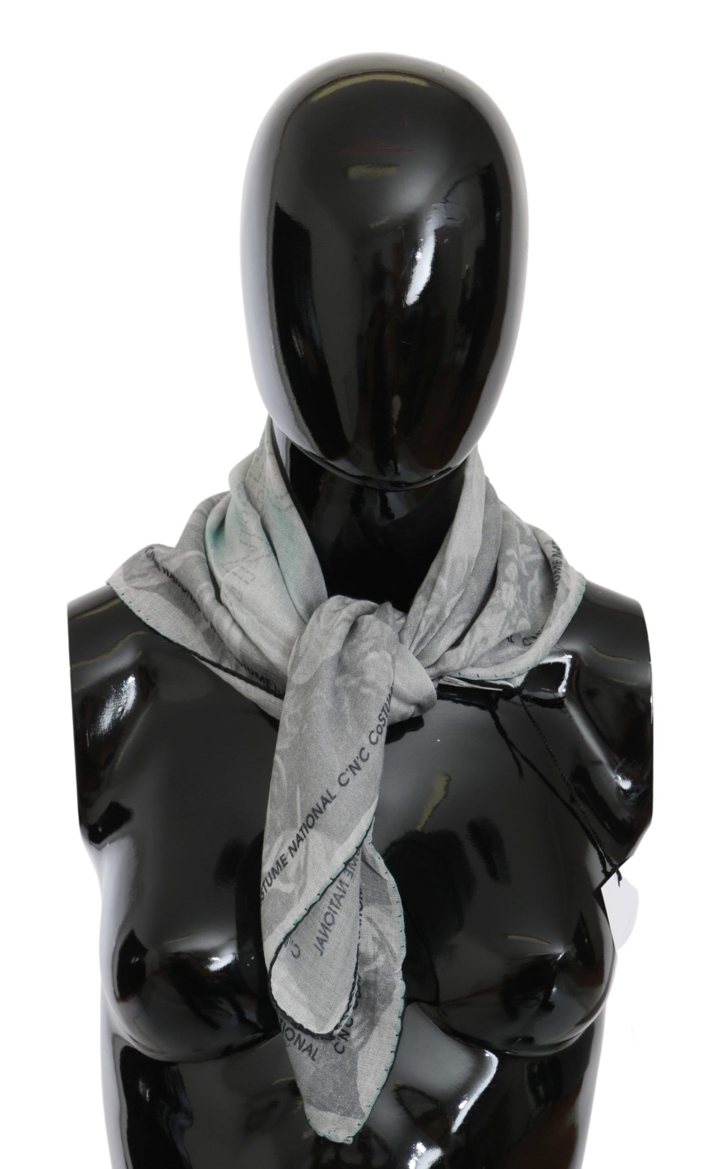 Costume National Elegant Gray Silk Scarf for Women Costume National