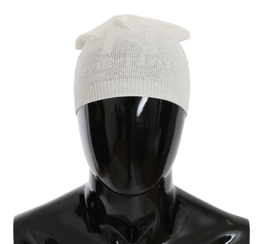 Costume National Elegant White Wool Blend Beanie Hat Costume National