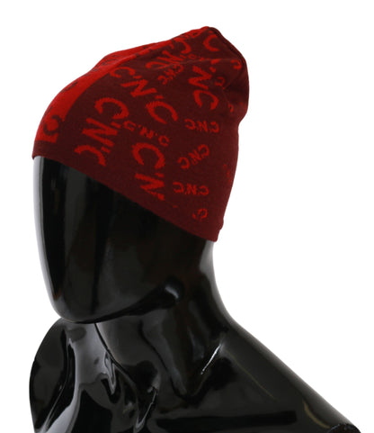 Costume National Chic Red Beanie Wool Blend Costume National