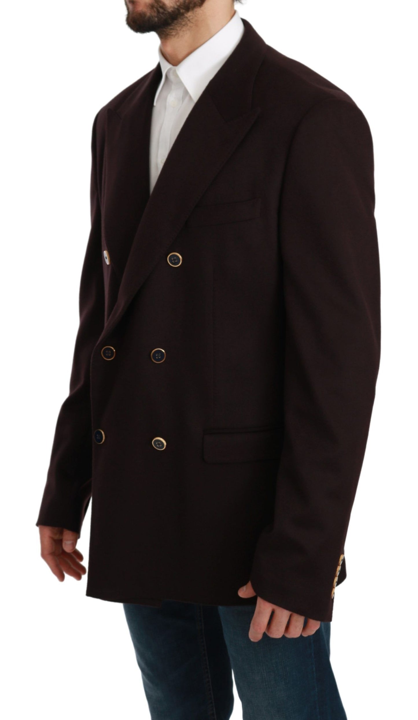 Dolce & Gabbana Elegant Bordeaux Taormina Cashmere Blazer Dolce & Gabbana