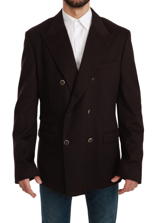 Dolce & Gabbana Elegant Bordeaux Taormina Cashmere Blazer Dolce & Gabbana