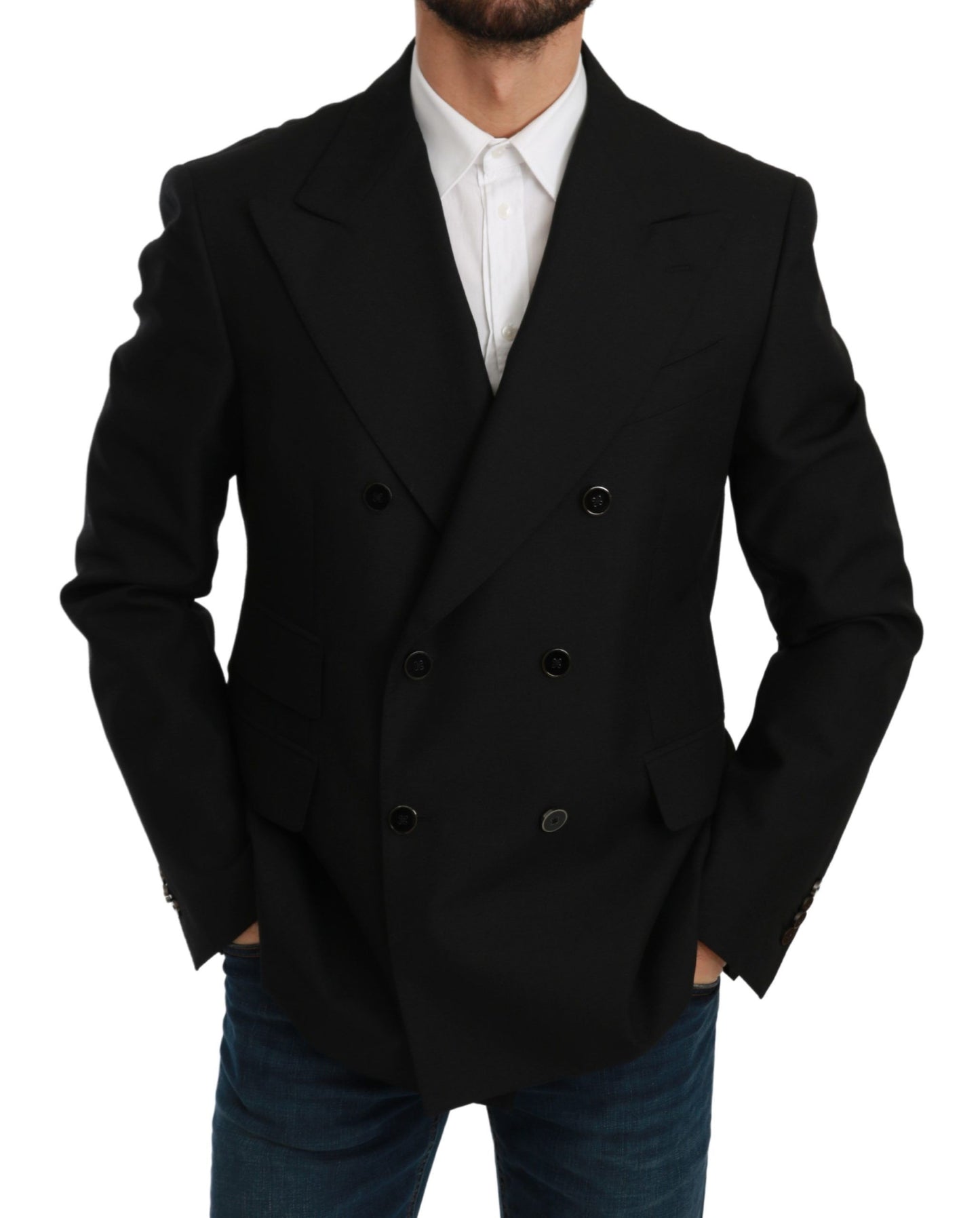 Dolce & Gabbana Elegant Black Slim Fit Formal Blazer Dolce & Gabbana