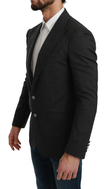 Dolce & Gabbana Elegant Gray Slim Fit Formal Blazer Dolce & Gabbana