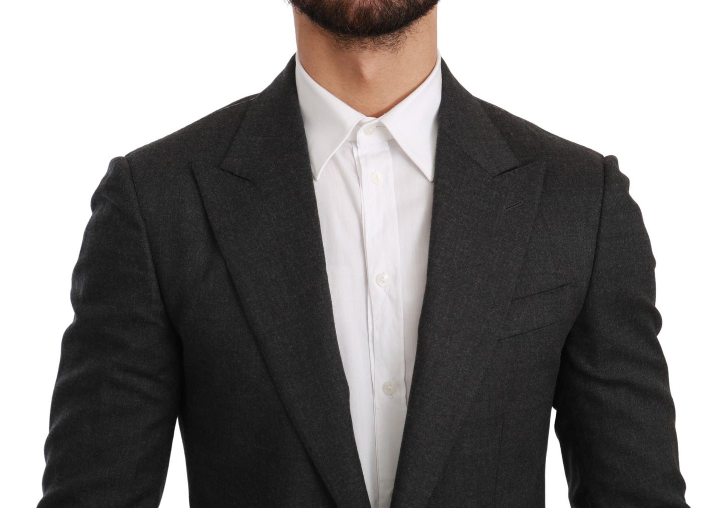 Dolce & Gabbana Elegant Gray Slim Fit Formal Blazer Dolce & Gabbana