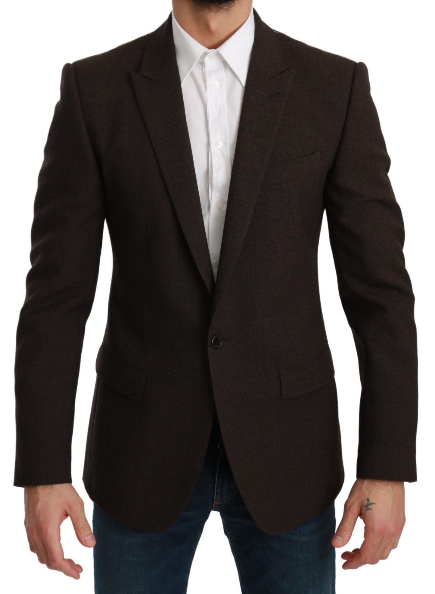 Dolce & Gabbana Elegant Brown Virgin Wool Martini Blazer Dolce & Gabbana