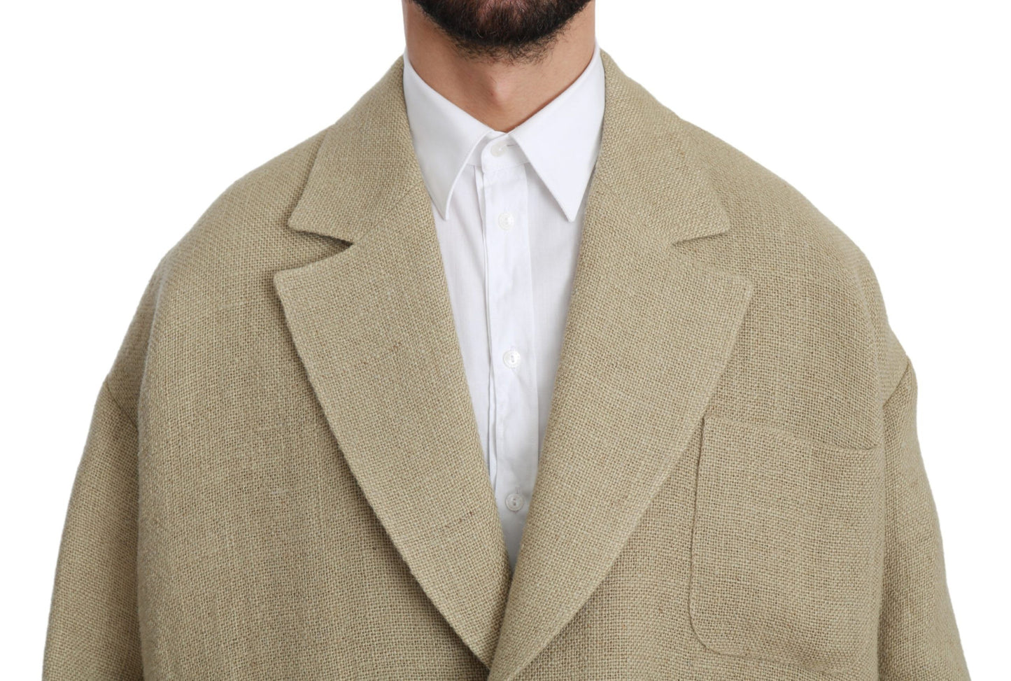 Dolce & Gabbana Chic Beige Jute Single-Breasted Blazer Dolce & Gabbana