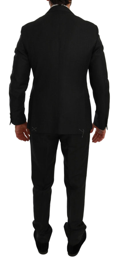 Dolce & Gabbana Elegant Black Crystal-Embellished Two-Piece Suit Dolce & Gabbana