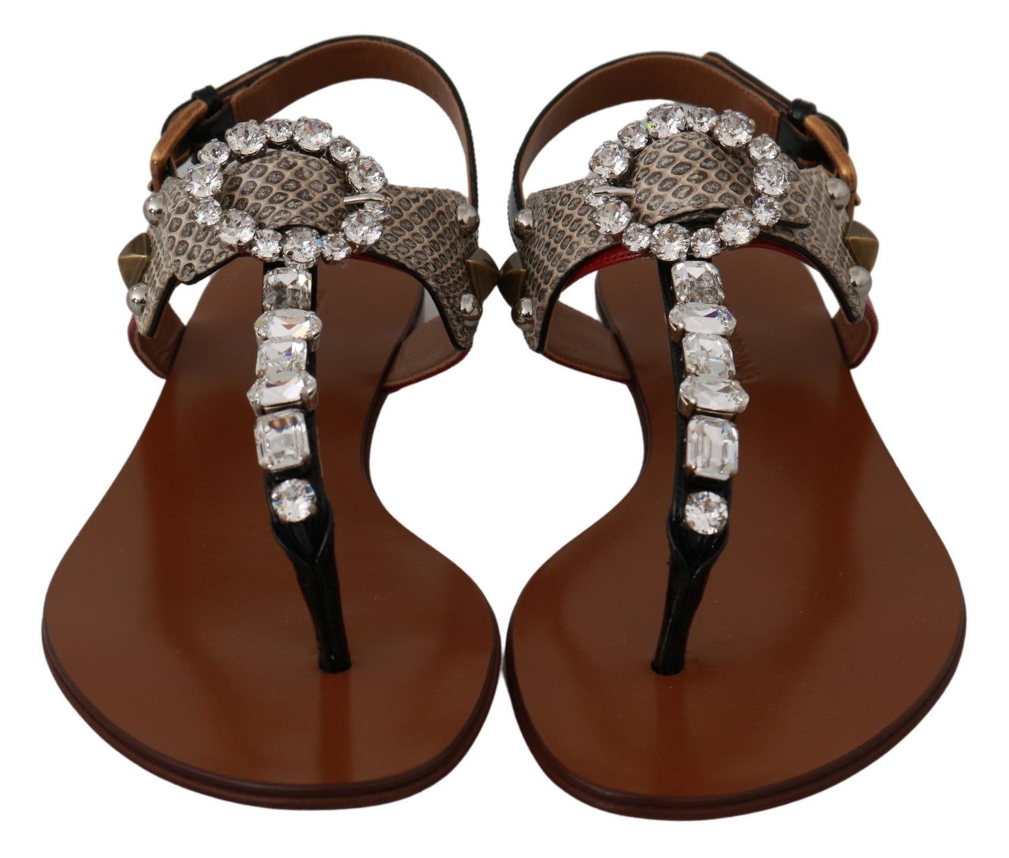 Dolce & Gabbana Elegant Strappy Sandals with Exotic Charm Dolce & Gabbana