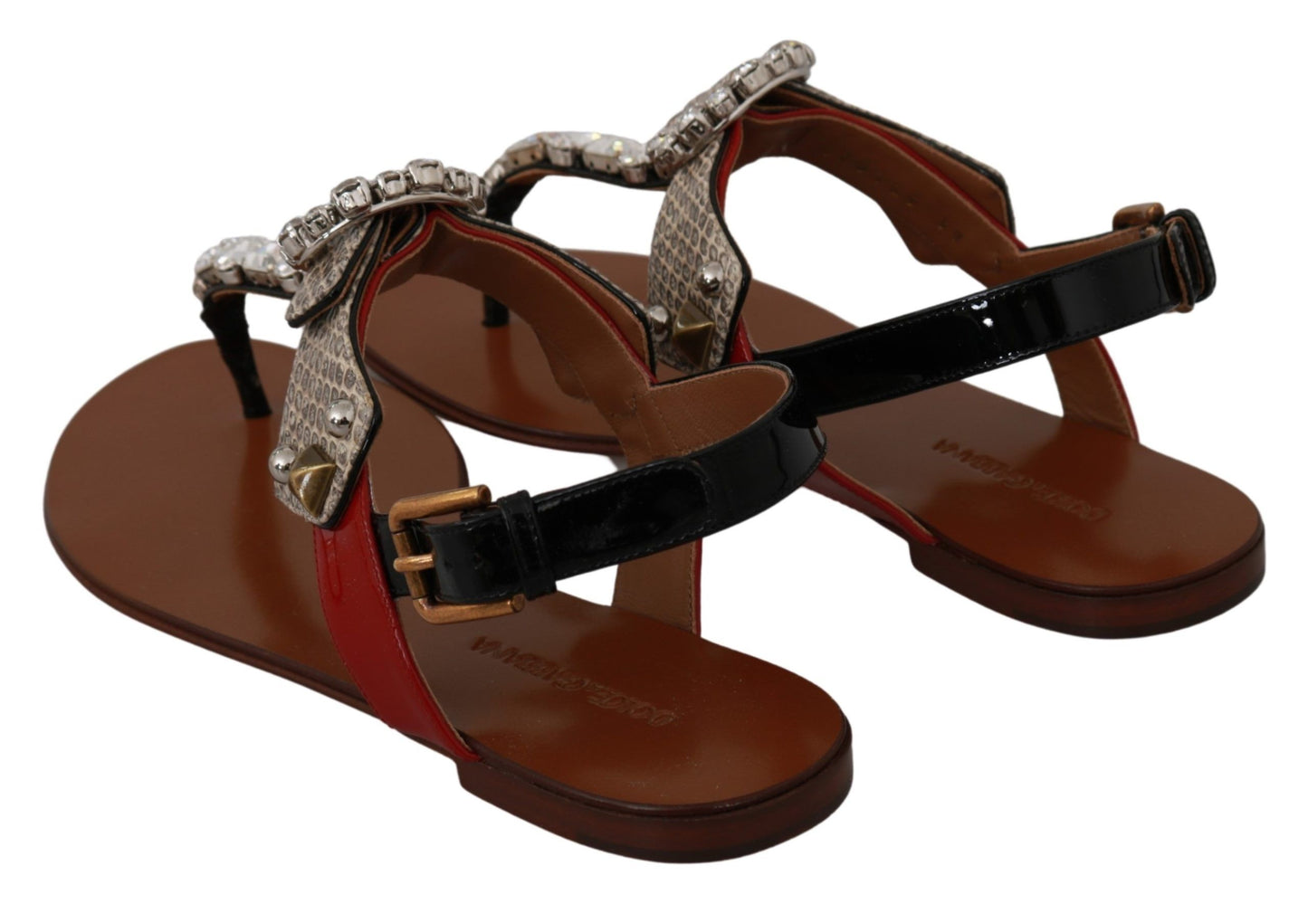 Dolce & Gabbana Elegant Strappy Sandals with Exotic Charm Dolce & Gabbana