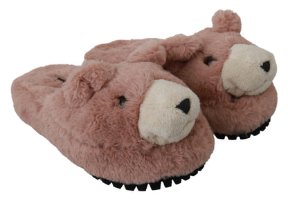 Dolce & Gabbana Chic Pink Bear House Slippers by D&G Dolce & Gabbana