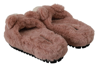 Dolce & Gabbana Chic Pink Bear House Slippers by D&G Dolce & Gabbana