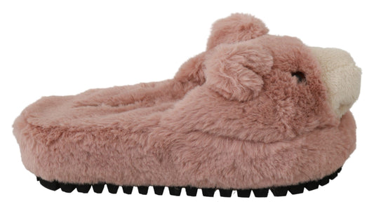 Dolce & Gabbana Chic Pink Bear House Slippers by D&G Dolce & Gabbana