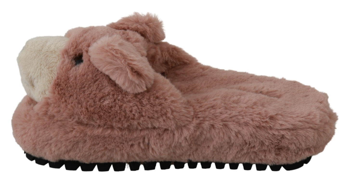 Dolce & Gabbana Chic Pink Bear House Slippers by D&G Dolce & Gabbana