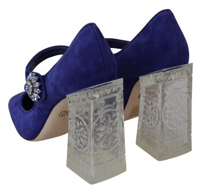 Dolce & Gabbana Elegant Purple Suede Mary Janes Pumps Dolce & Gabbana