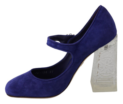 Dolce & Gabbana Elegant Purple Suede Mary Janes Pumps Dolce & Gabbana