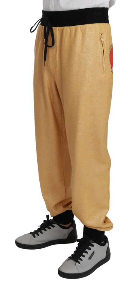 Dolce & Gabbana Elegant Gold Motif Sweatpants Dolce & Gabbana