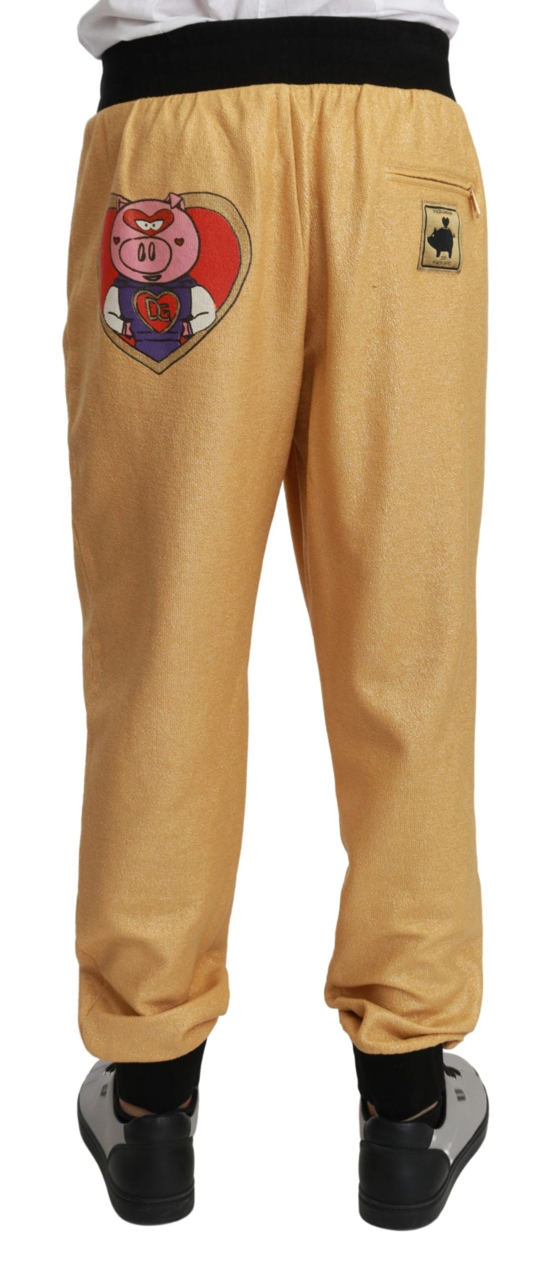 Dolce & Gabbana Elegant Gold Motif Sweatpants Dolce & Gabbana