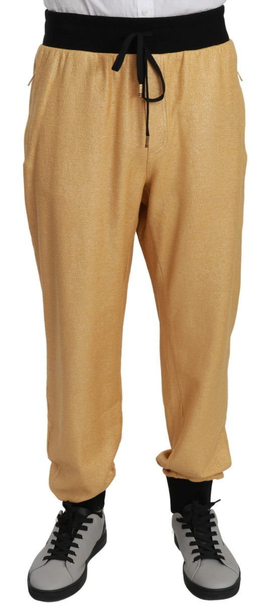 Dolce & Gabbana Elegant Gold Motif Sweatpants Dolce & Gabbana