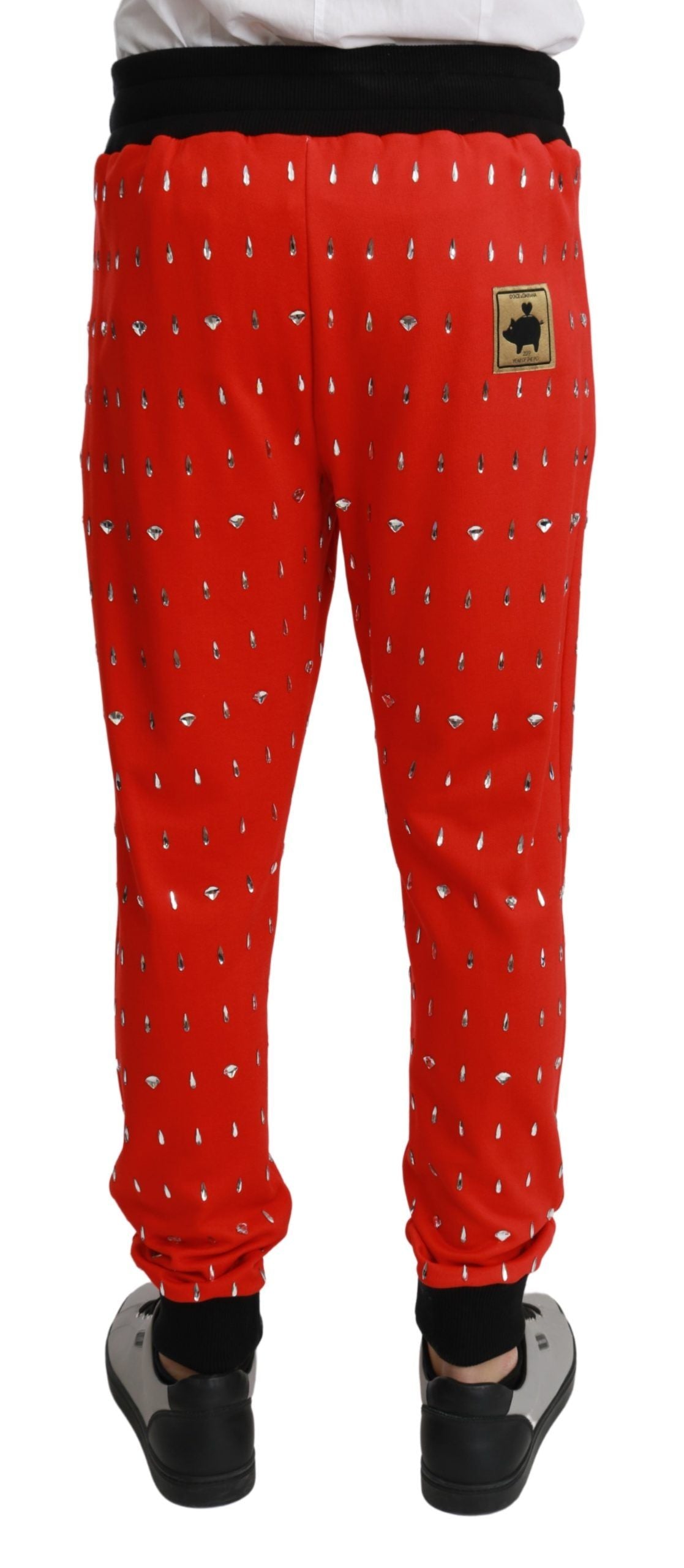 Dolce & Gabbana Chic Red Piggy Bank Print Sweatpants Dolce & Gabbana