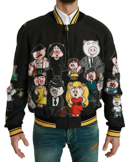 Dolce & Gabbana Multicolor Motive Bomber Style Jacket Dolce & Gabbana