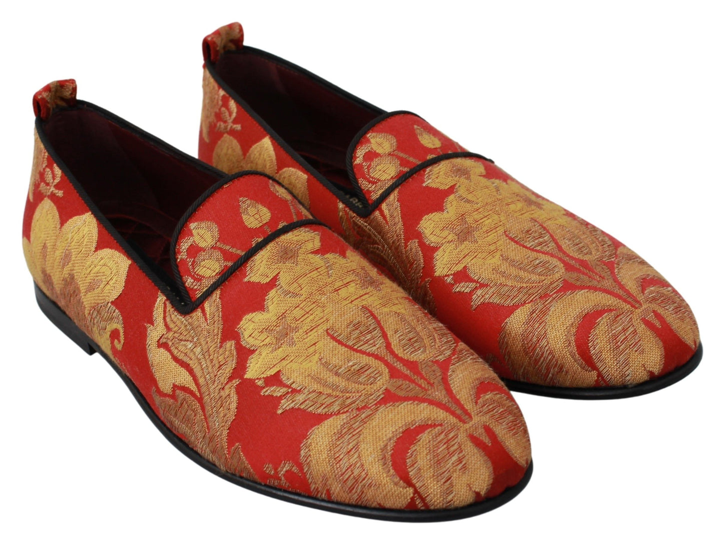 Dolce & Gabbana Rose Gold Brocade Loafers Slide Flats Dolce & Gabbana