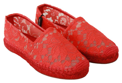 Dolce & Gabbana Red Viscose Espadrilles Flat Shoes Dolce & Gabbana