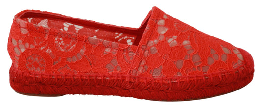 Dolce & Gabbana Red Viscose Espadrilles Flat Shoes Dolce & Gabbana