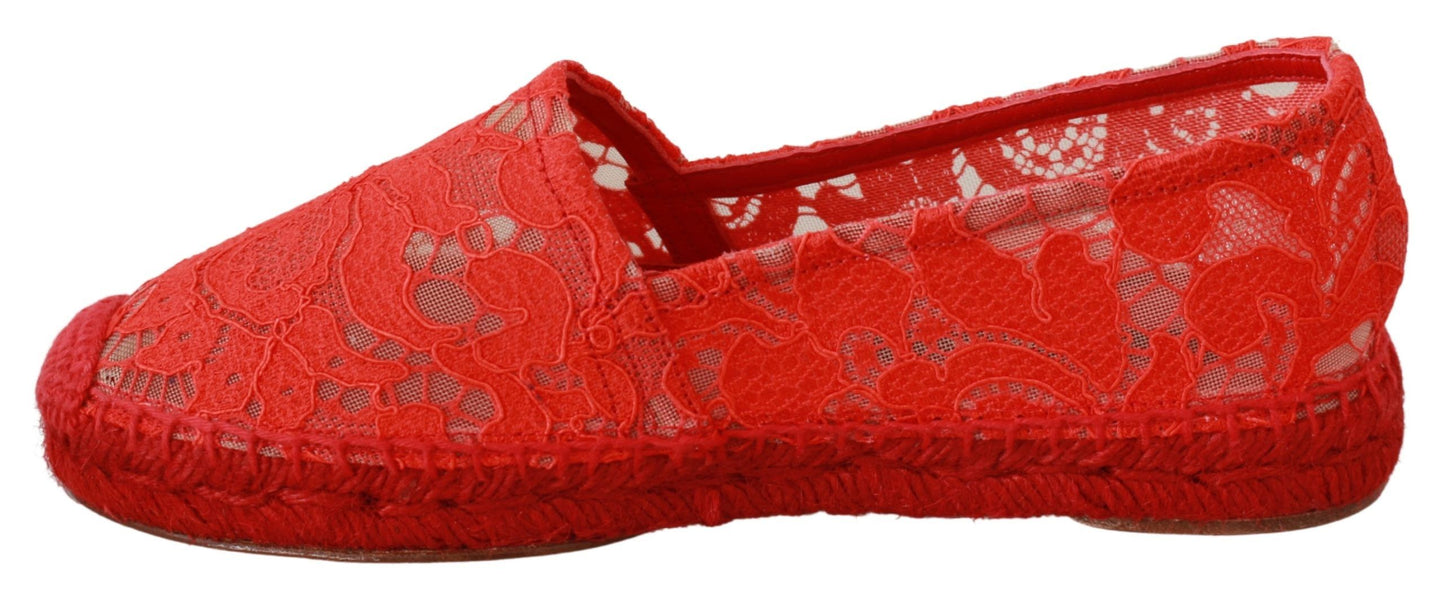 Dolce & Gabbana Red Viscose Espadrilles Flat Shoes Dolce & Gabbana